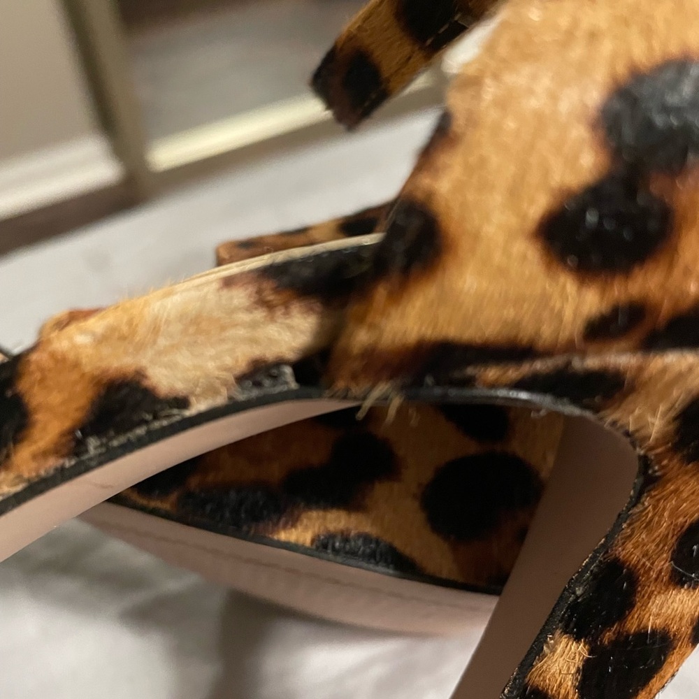 Jessica Simpson leopard calf skin heels size 7 platform - Picture 3 of 5